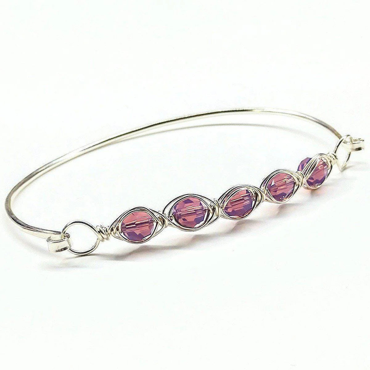 Larger Oval Shaped Swarovski Crystal Bar Bangle Bracelet