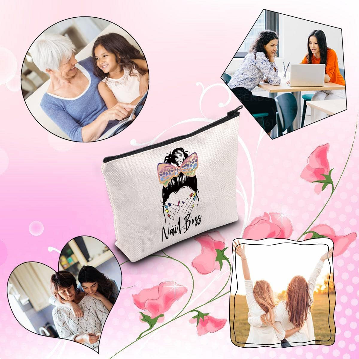 Nail Technician Gift Zipper Pouch Makeup Bag