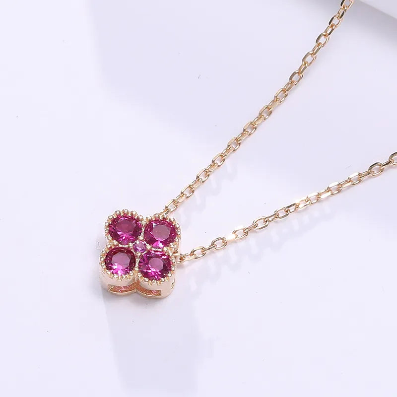 Dainty Birthstone Clover Necklace - S925 Silver