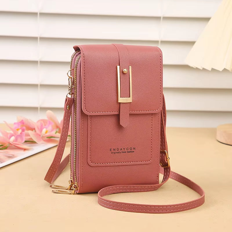 Women Bags Soft Leather Wallets Touch Screen Cell Phone Purse Crossbody Shoulder Strap Handbag for Female Cheap Women'S Bags