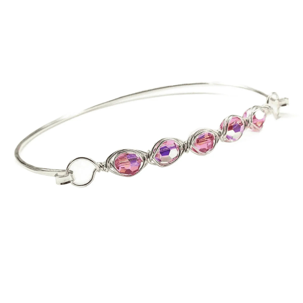 Larger Oval Shaped Swarovski Crystal Bar Bangle Bracelet