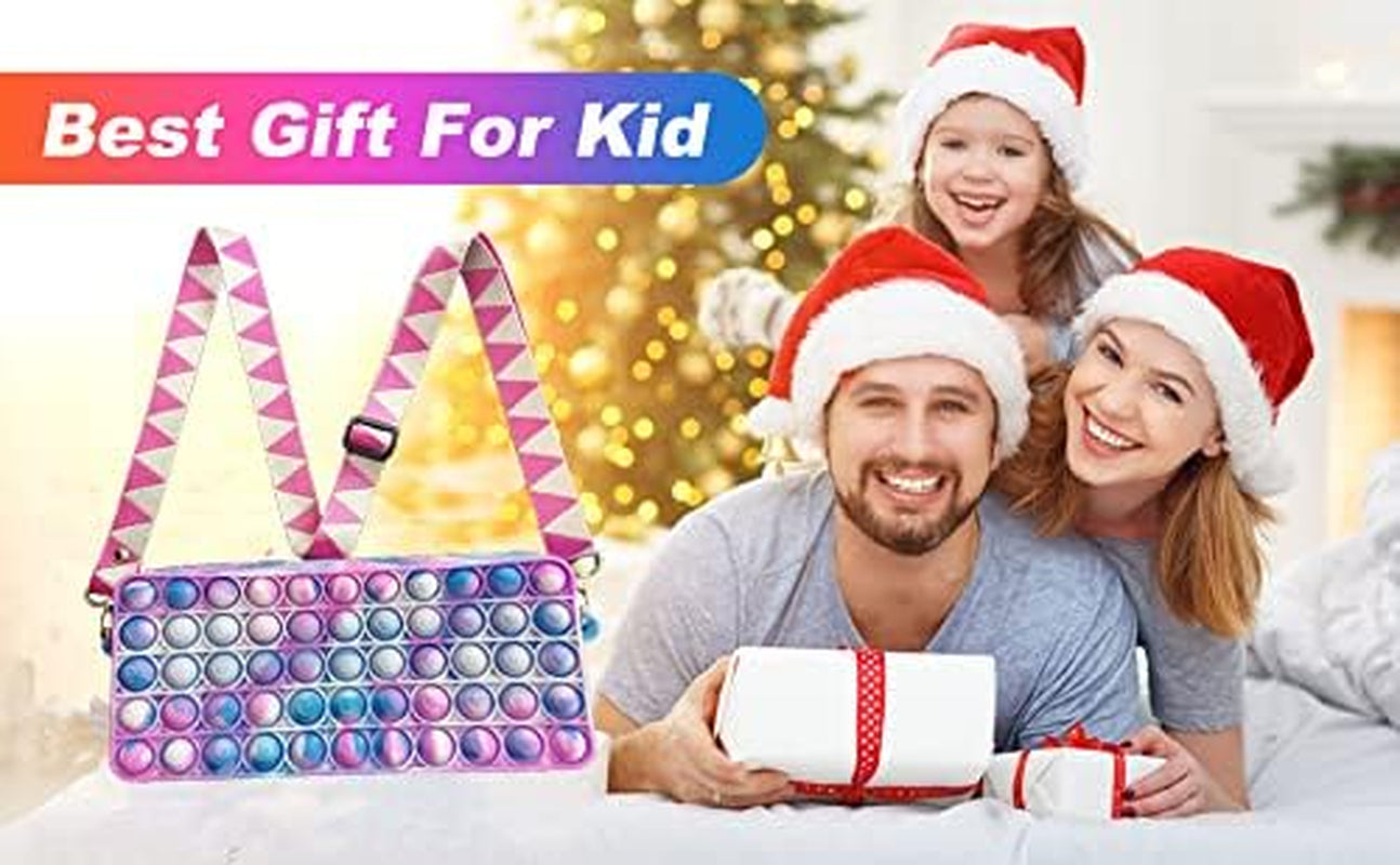 Pop Purse for Party Favors, Pop Bag Sensory Pop Fidget Toy Crossbody Body Handbags, Valentines Day Gifts for Kids (Camouflage B)