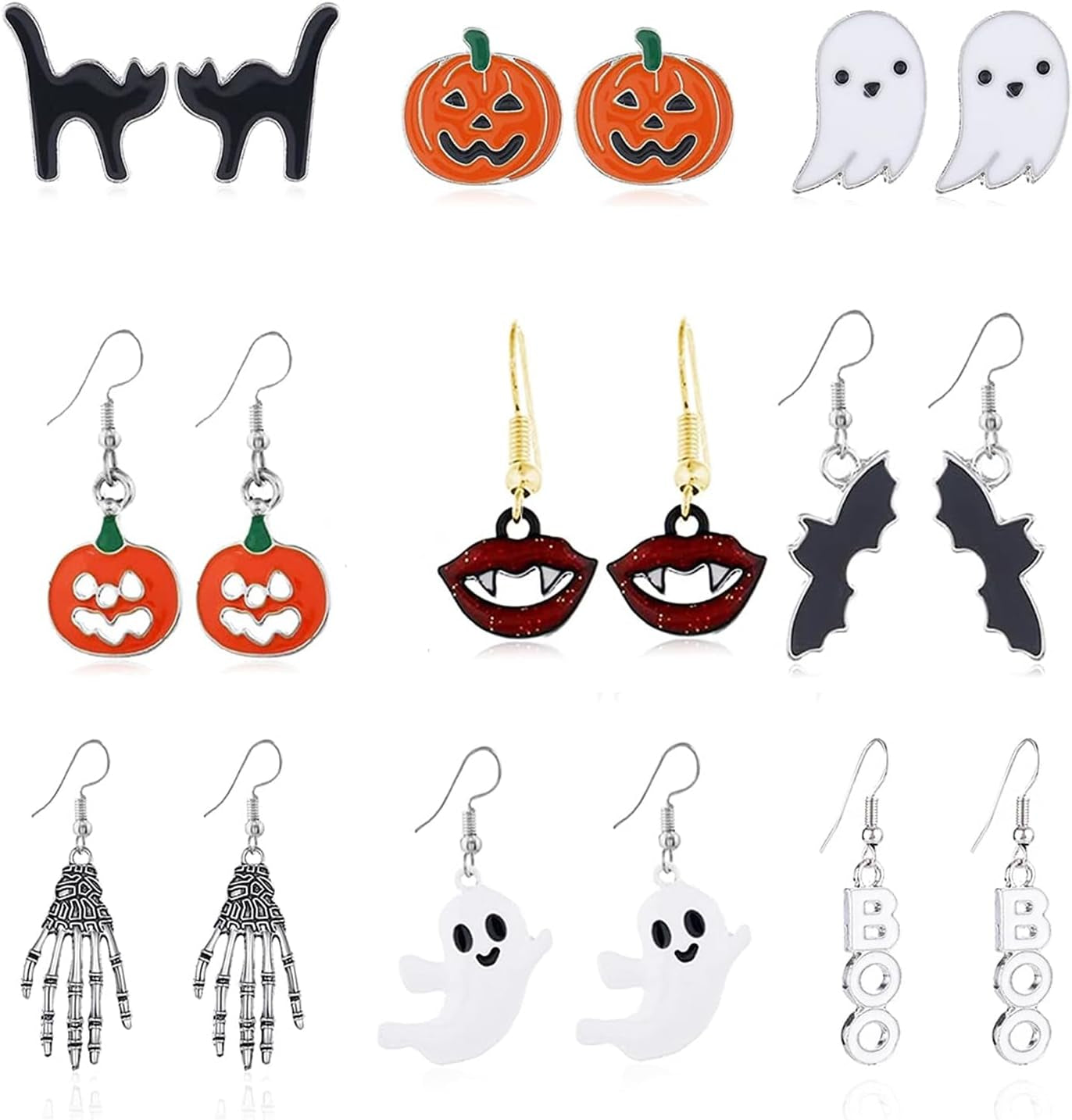Halloween Earrings for Women Spooky Skull Skeleton Spider Dangle Earrings for Women Halloween Jewelry Party Dress Costume Accessories Holiday Jewelry Gifts