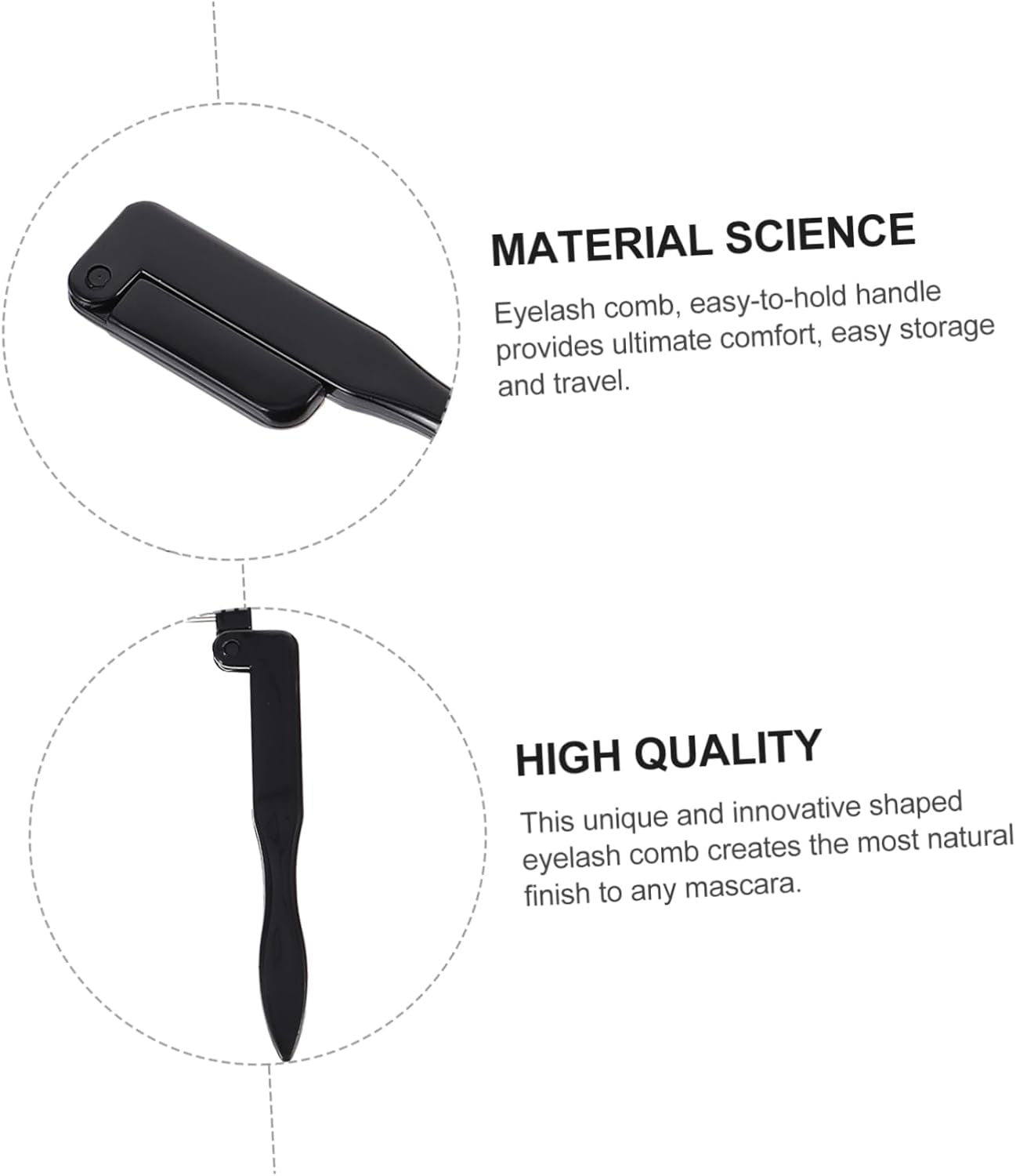 3Pcs Eyelash Tool Kit Spoolies for Eyebrows Lash Brushes Folding Design Brush Comb