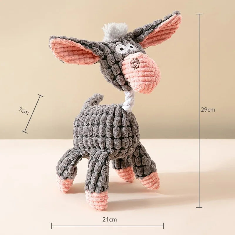 New Arrival Plush Dog Toy Animals Shape Bite Resistant Squeaky Toys Corduroy Dog Toys for Small Large Dogs Puppy Pets Training
