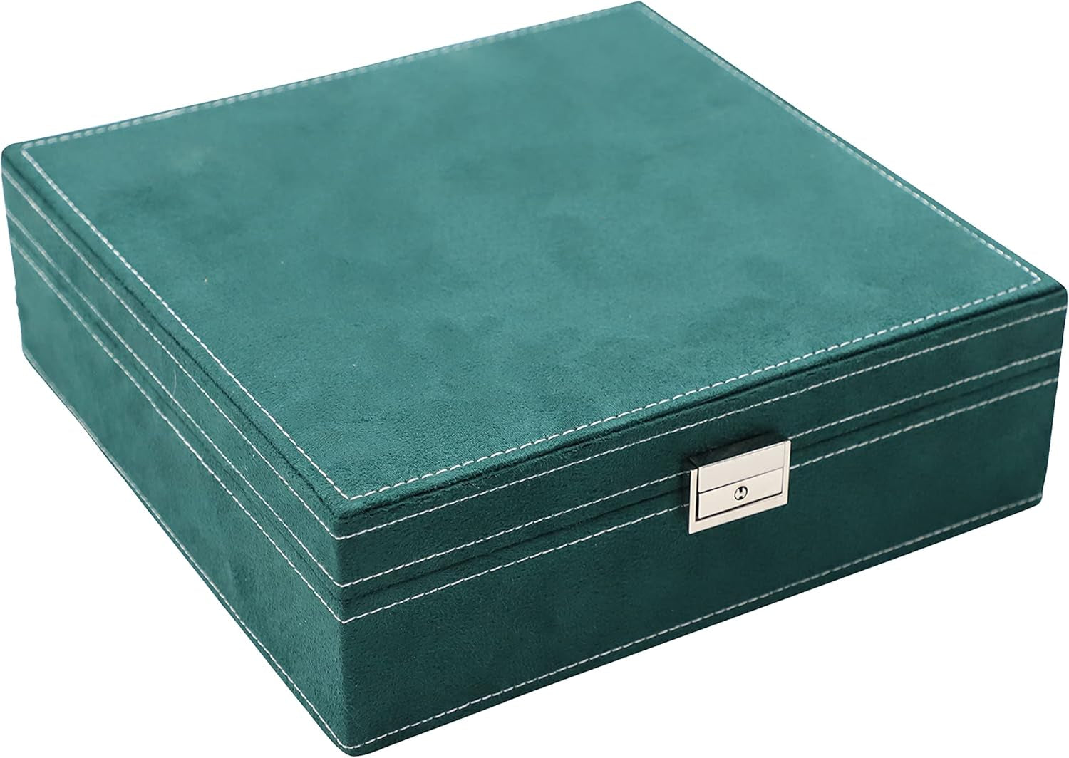 2 Layer Jewelry Box Jewelry Holder Organizer for Necklace Bracelets Rings Watches Storage Case with Lock