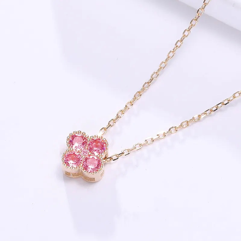 Dainty Birthstone Clover Necklace - S925 Silver