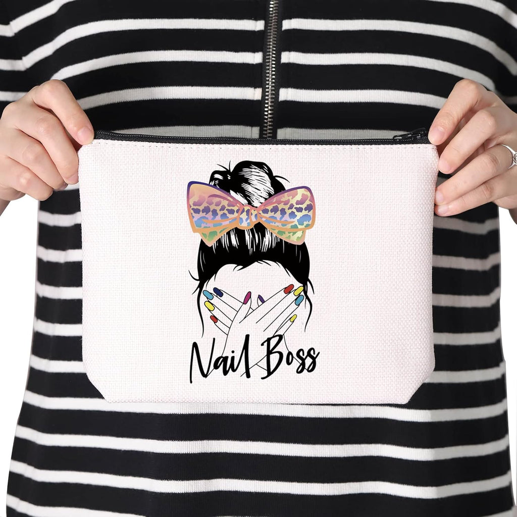 Nail Technician Gift Zipper Pouch Makeup Bag