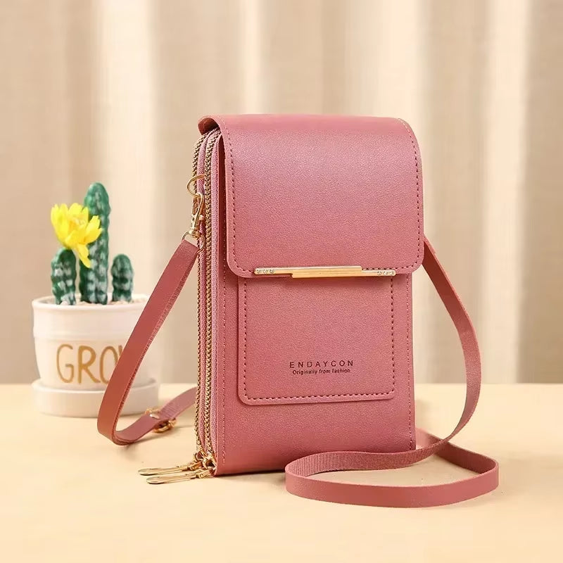 Women Bags Soft Leather Wallets Touch Screen Cell Phone Purse Crossbody Shoulder Strap Handbag for Female Cheap Women'S Bags