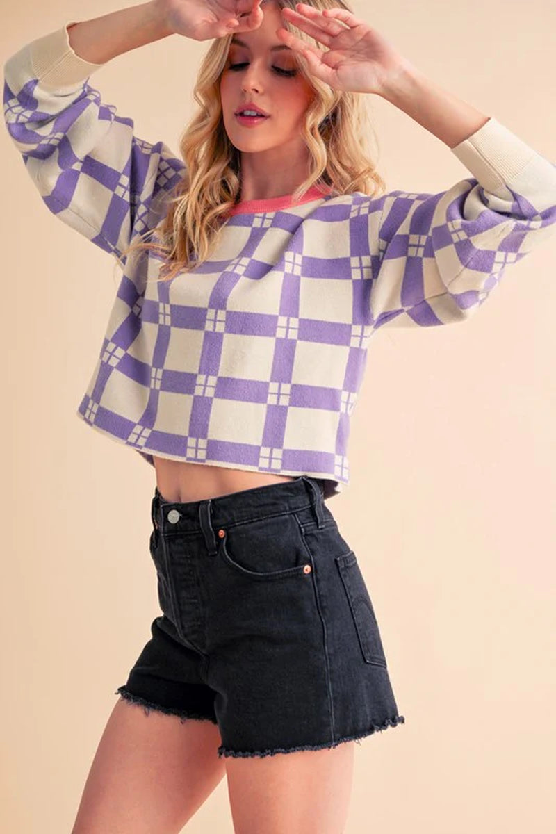 Pam Plaid Sweater