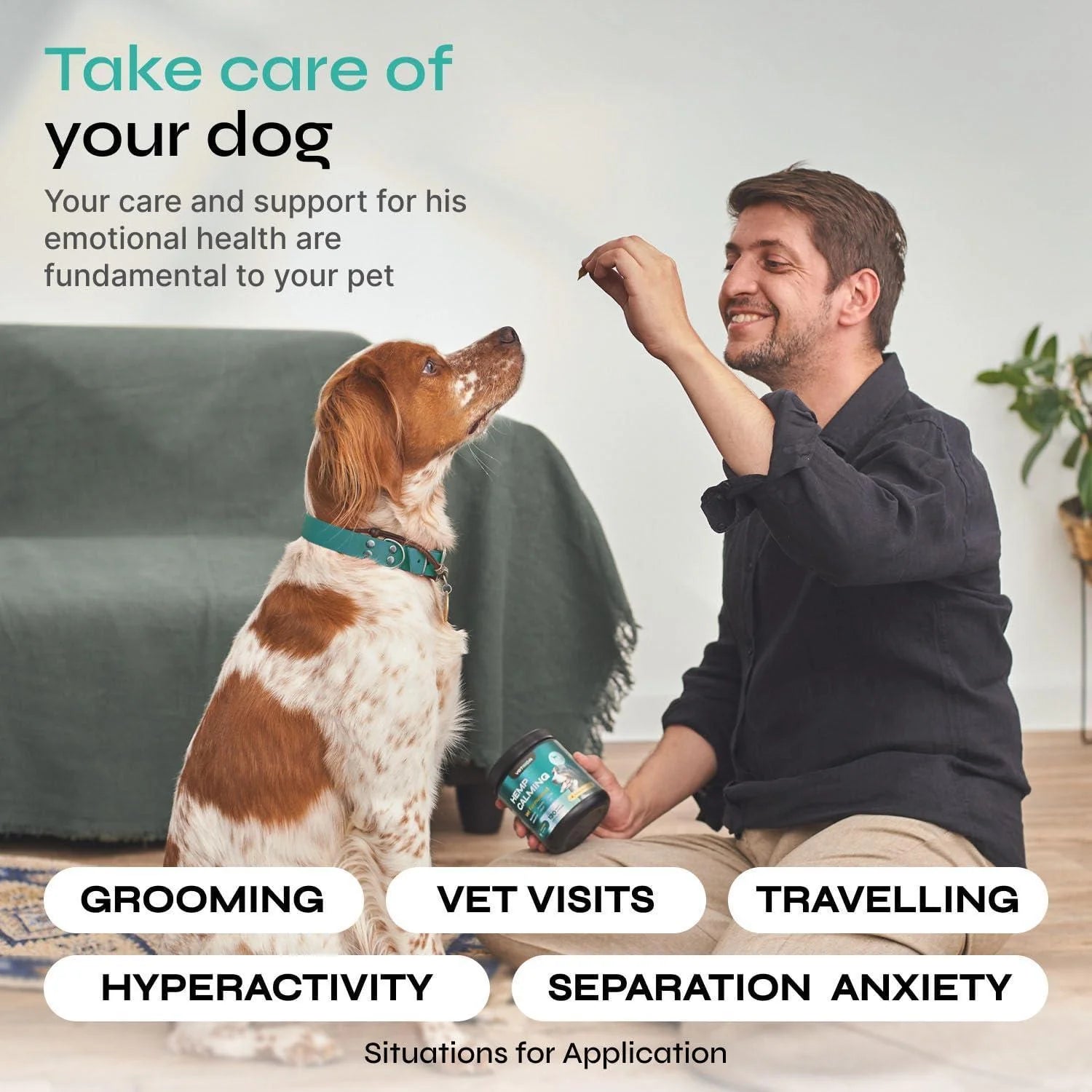 Calming Chews for Dogs Anxiety Relief Beef Flavor Chews for Dogs with Valerian